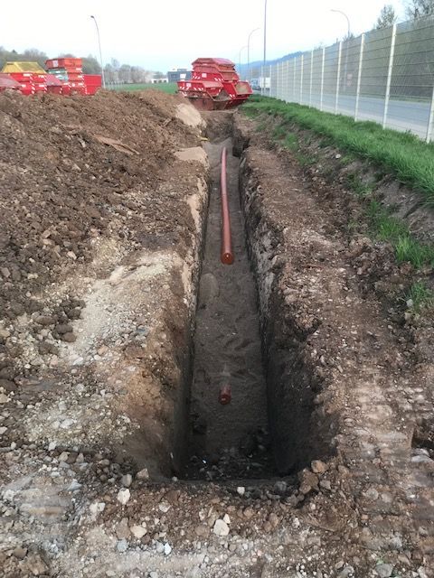 Ausgrabungen für Rohrleitungen
